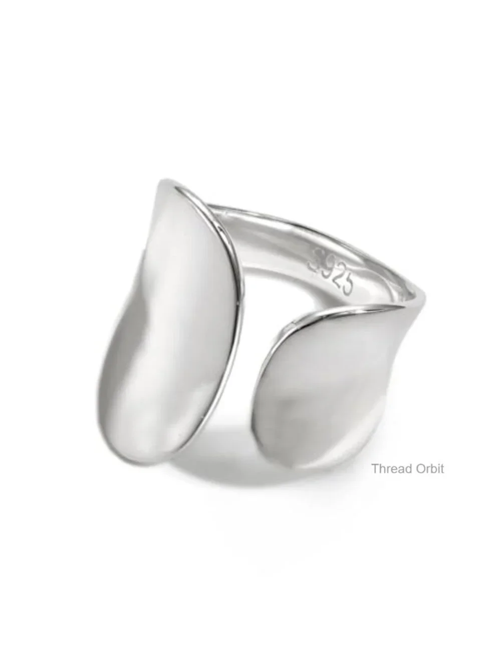 925 Sterling Silver Wide Band Ring Hammered Chunky Statement Adjustable Thumb